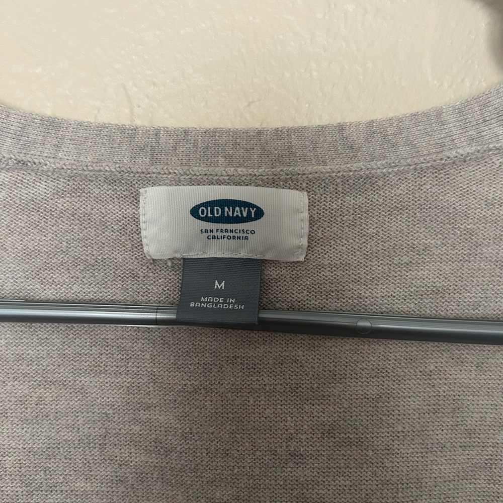 Old Navy Tan Cardigan Sweater Classic Knit - Picture 2 of 3